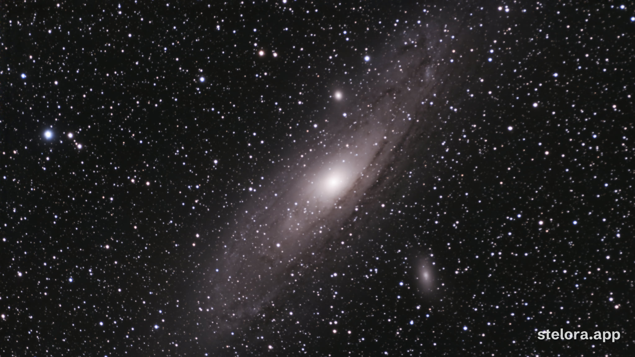 The finished image of M 31, processed with Stelora