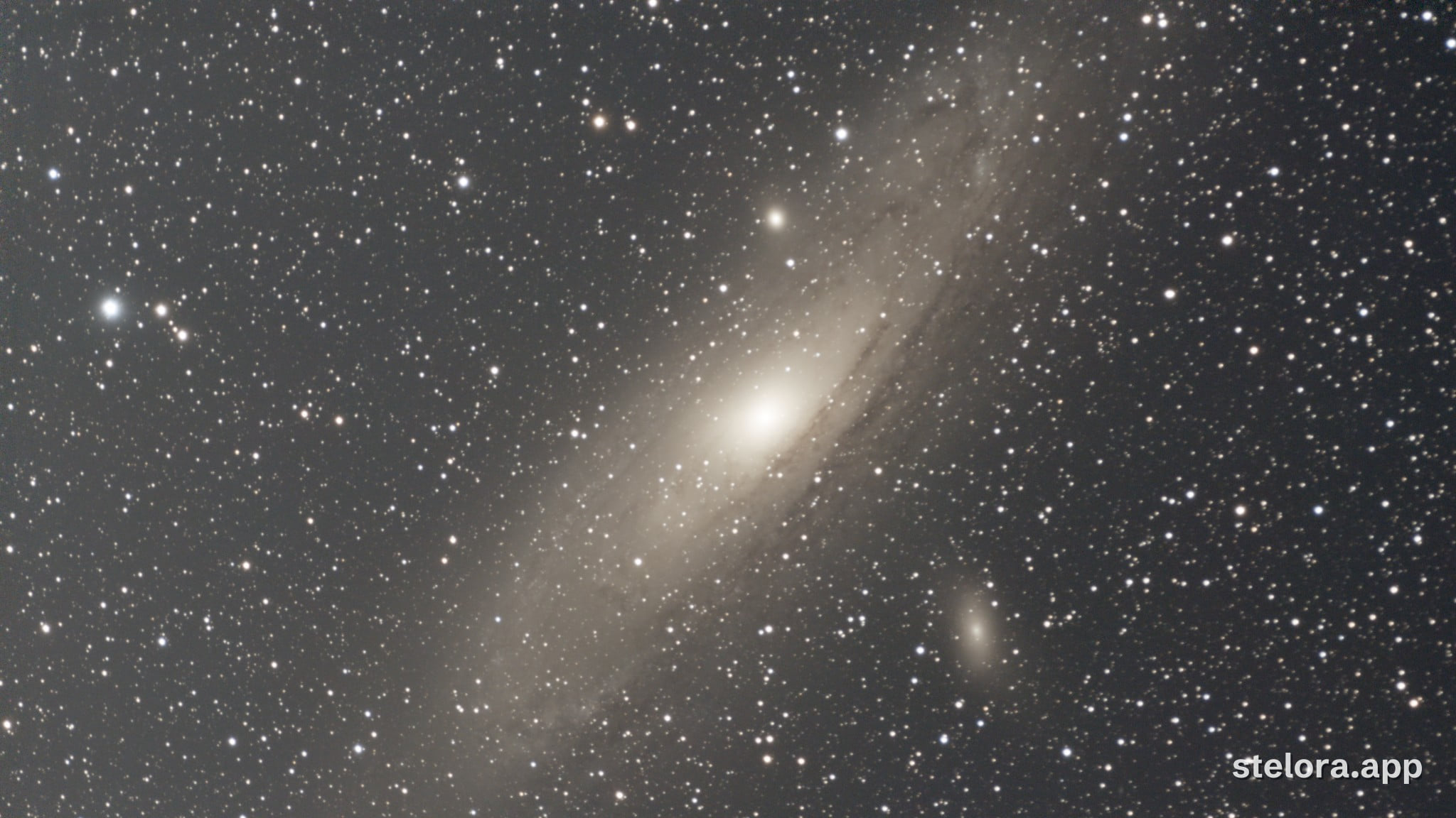The raw capture of M 31, straight off the telescope